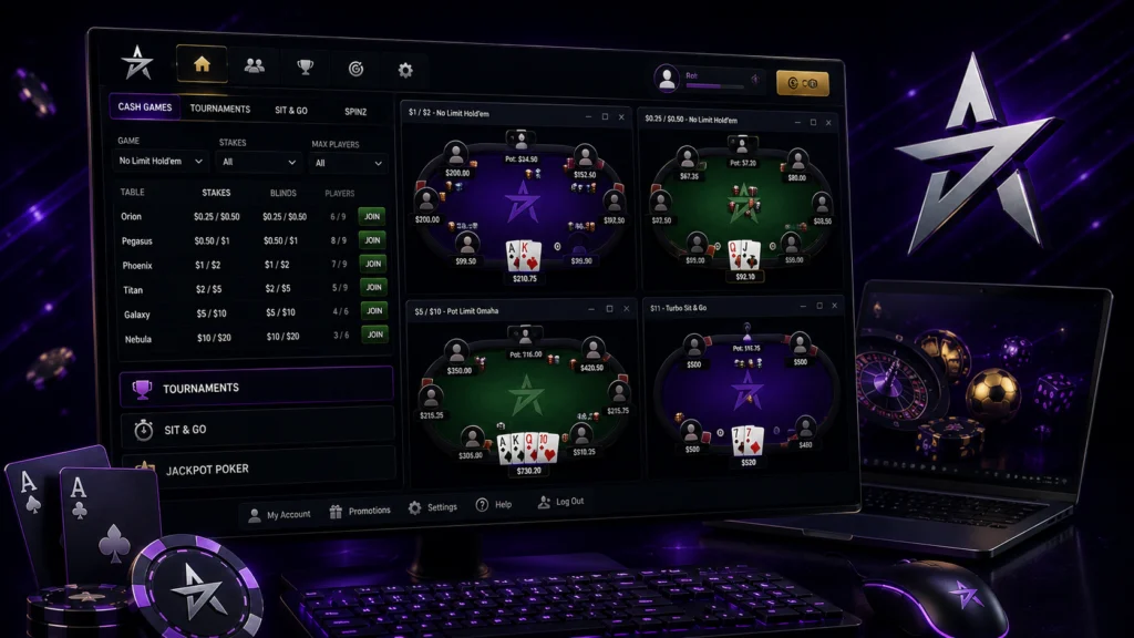 ACR Poker desktop client multi-tabling layouts