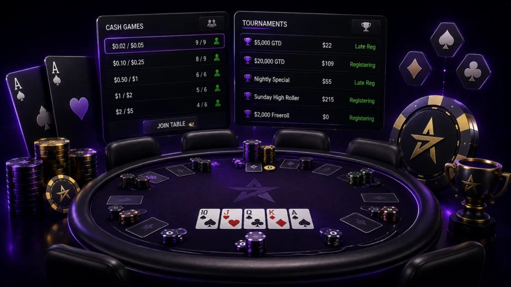 ACR Poker game formats Texas Hold'em Omaha tournaments